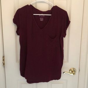 Soft & Sexy V-Neck Tee - Burgundy